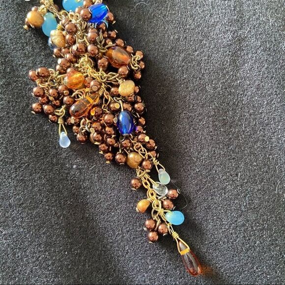 Bead cluster necklace, ooak handmade - Picture 3 of 5